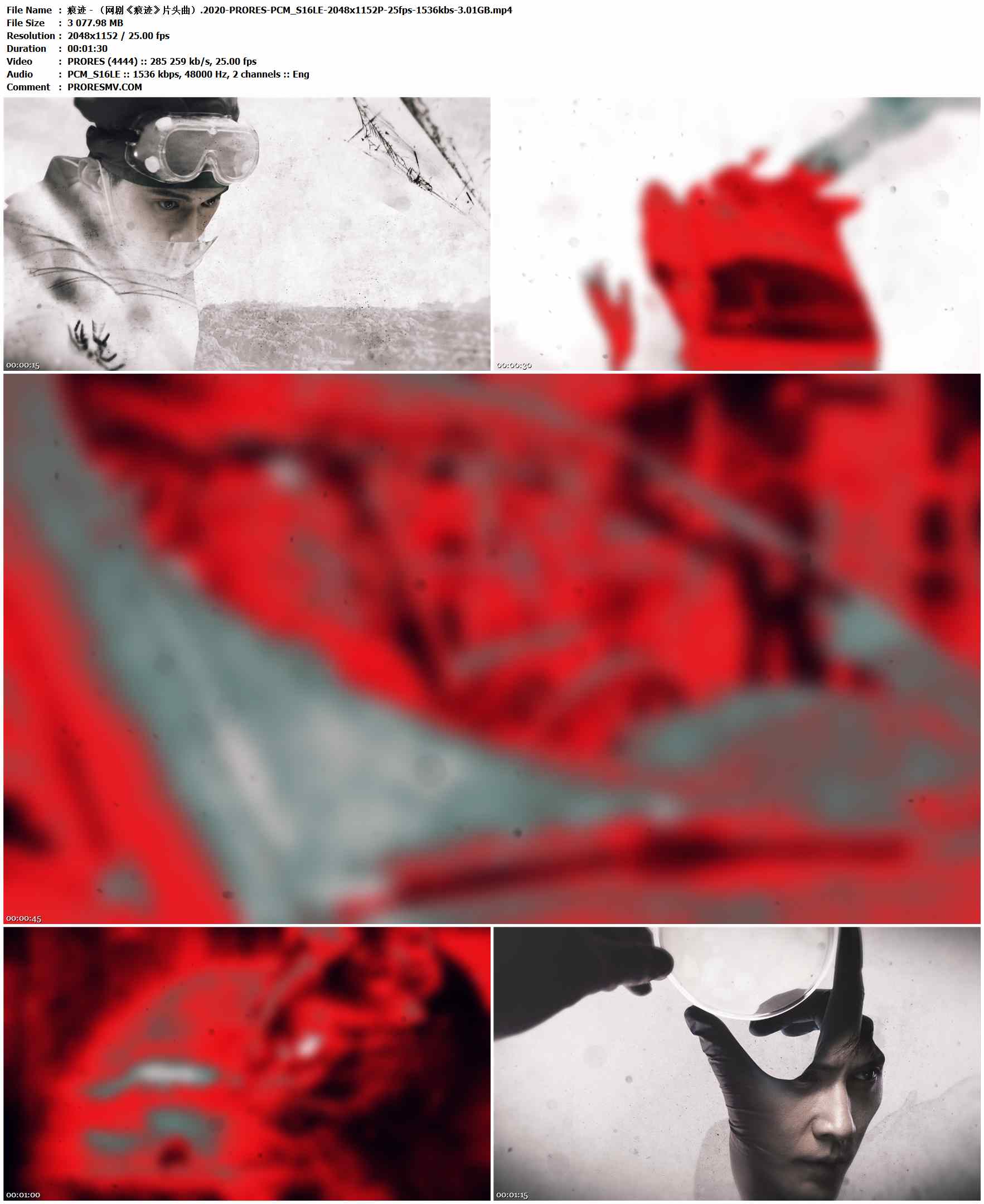 毛泽少 - 痕迹（网剧《痕迹》片头曲）.2020-PRORES-PCM_S16LE-2048x1152P-25fps-1536kbs-3.01GB官方MV_高清MV